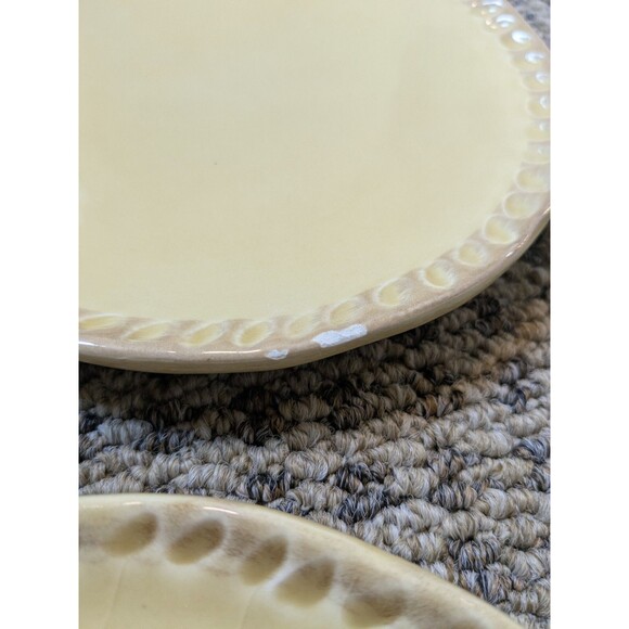 Crate & Barrel Mano Italy Bread Butter Plates Set Of 6 Yellow Pie Crust Rim 6'' - Picture 4 of 7